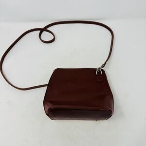 Vera Pelle Italian Leather Crossbody Bag Brown Structured‎ Minimalist Purse